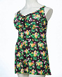 Купальники раздельные Sisianna 318001 пальмы платье (66-74) Купальник - т.амарант-зеленый