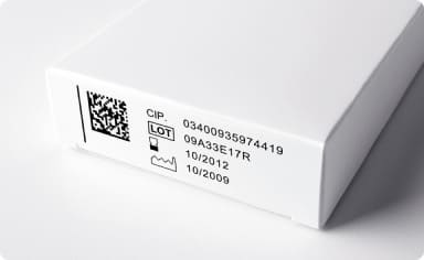 Пример упаковки с нанесенным на него кодом DataMatrix