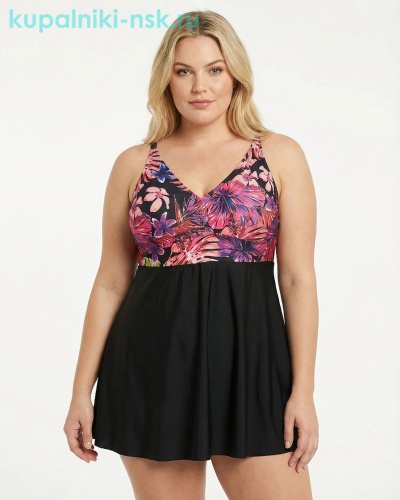 381 F Купальник раздельный платье (52-60) - Купальники-НСК. Купальники и плавки оптом и в розницу.