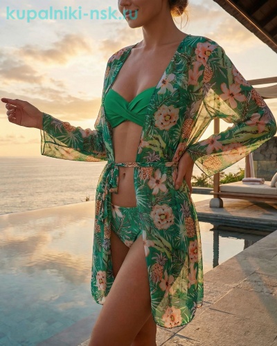 602-23 Купальник раздельный с туникой (42-50) - Купальники-НСК. Купальники и плавки оптом и в розницу.