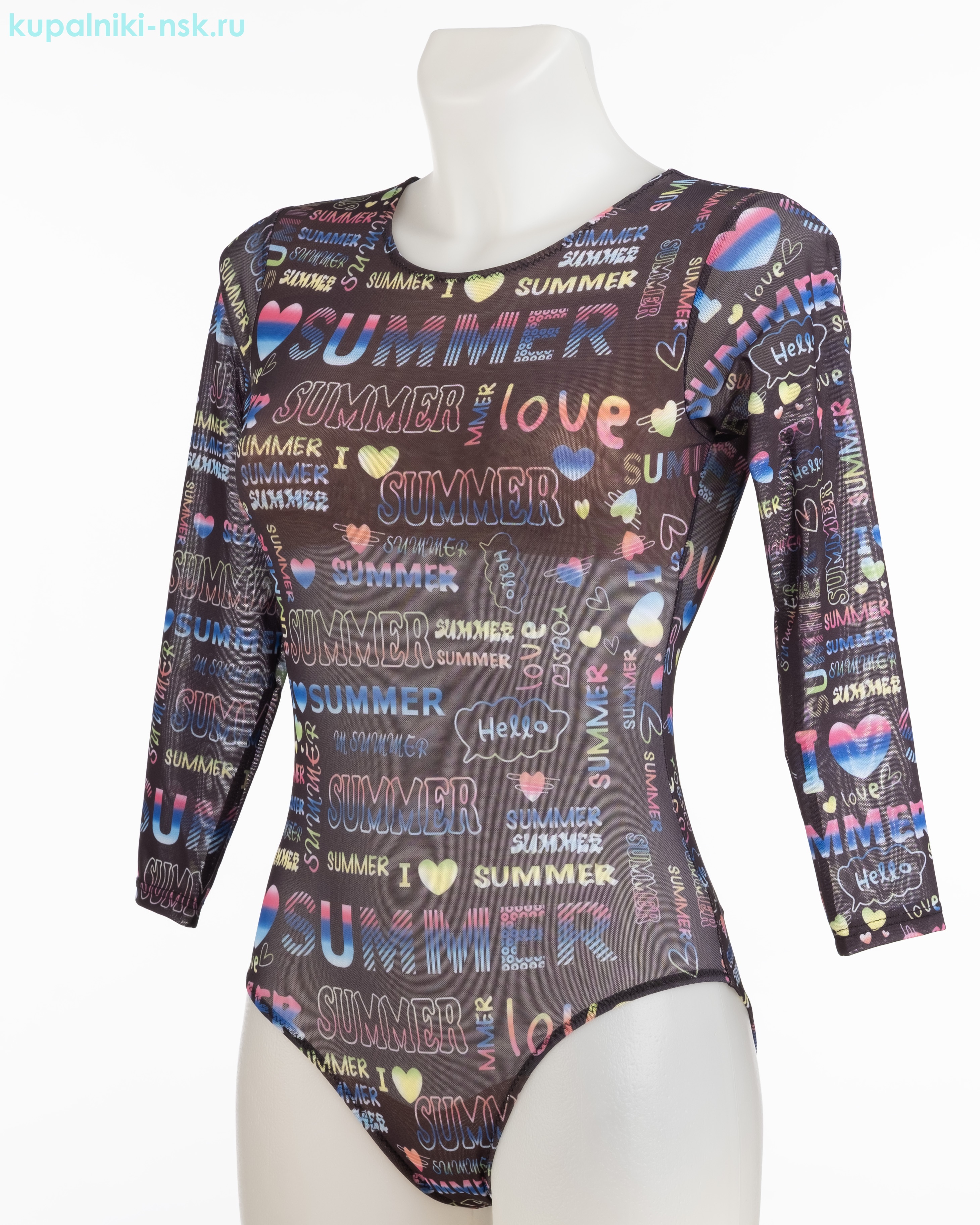 1013 M Купальник сплошной для девочки пропускающий загар (104-140)