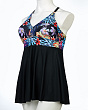 Купальники раздельные SameGame 381 F платье (48-56) Купальник - черный-голубой