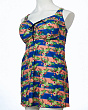 Купальники раздельные Sisianna 318001 цветы платье (66-74) Купальник - электрик-оранжевый-желтый