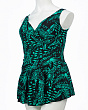 Купальники сплошные SameGame 6962-1 спл.платье (56-64) Купальник - черный-зеленый