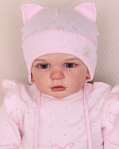 07-2-NT Шапка с ушками для девочки (42-44)