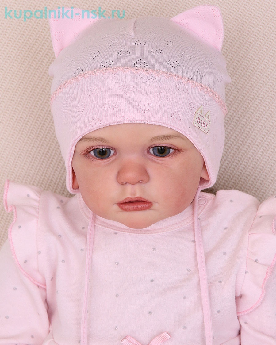 07-2-NT Шапка с ушками для девочки (42-44)