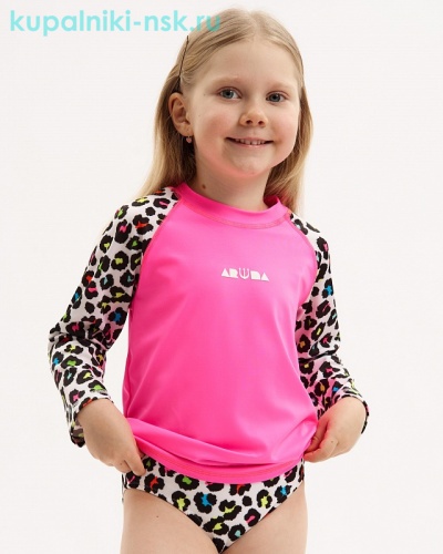 4018 Комплект для девочки (гидрофутболка+плавки) (3-12 лет) - Купальники-НСК. Купальники и плавки оптом и в розницу.