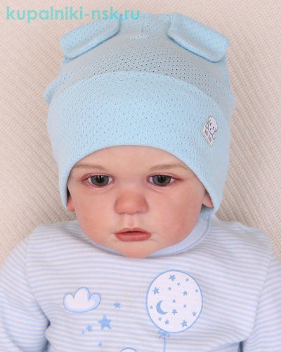 07-45-NT Шапка с ушками для мальчика (44-46) - Купальники-НСК. Купальники и плавки оптом и в розницу.