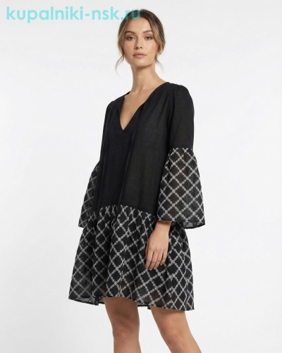 Джессика орнамент №2 Ромб батист Туника (46-50) - Купальники-НСК. Купальники и плавки оптом и в розницу.