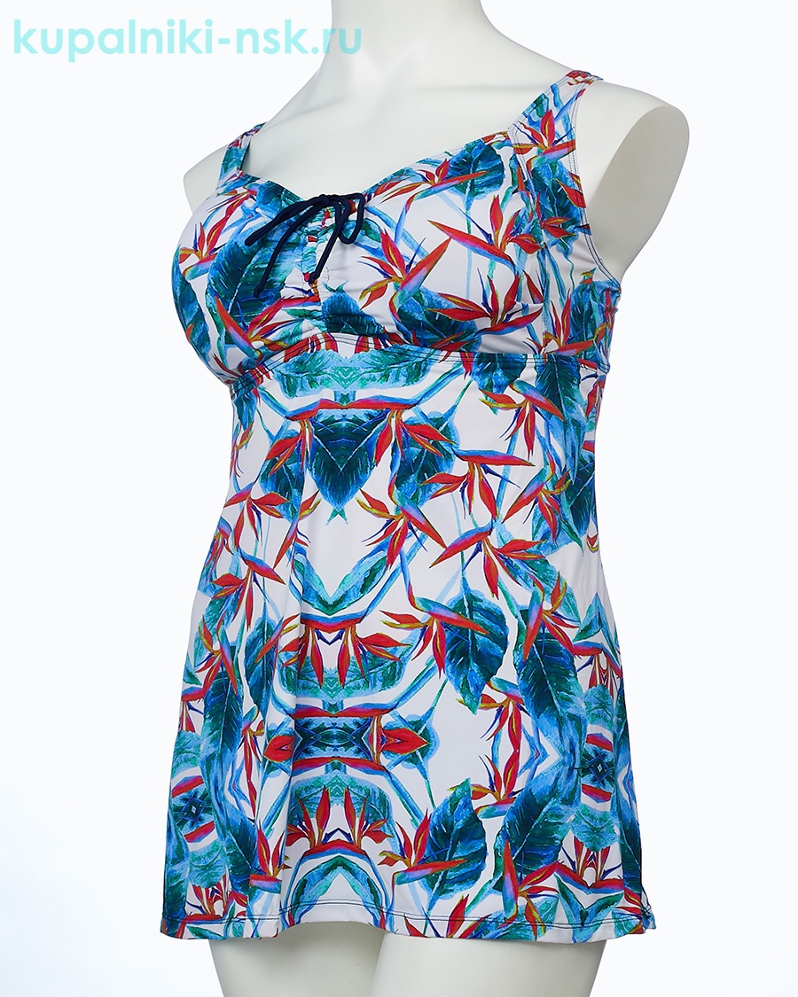 318001 листья Купальник раздельный платье (56-64)